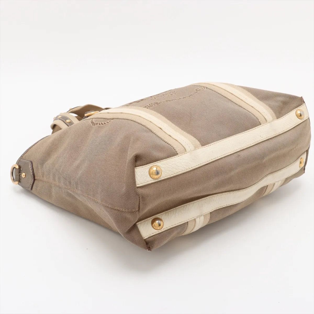 美品 プラダ ロゴ ジャガード 2WAY トート バッグ 斜め掛け ショルダー