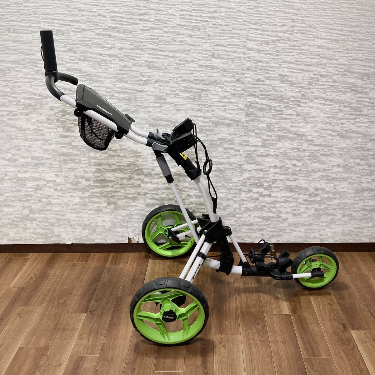  ROVIC ゴルフプッシュカート RV2L ホワイト グリーン 三輪 3輪 自立 折りたたみ式 アイアン ゴルフバッグ キャディバッグ ゴルフ