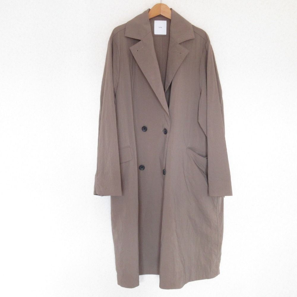 良品 Lui's ルイス ストレッチ ナイロン トレンチコート スプリングコート S カーキ メンズ 古着 中古 USED