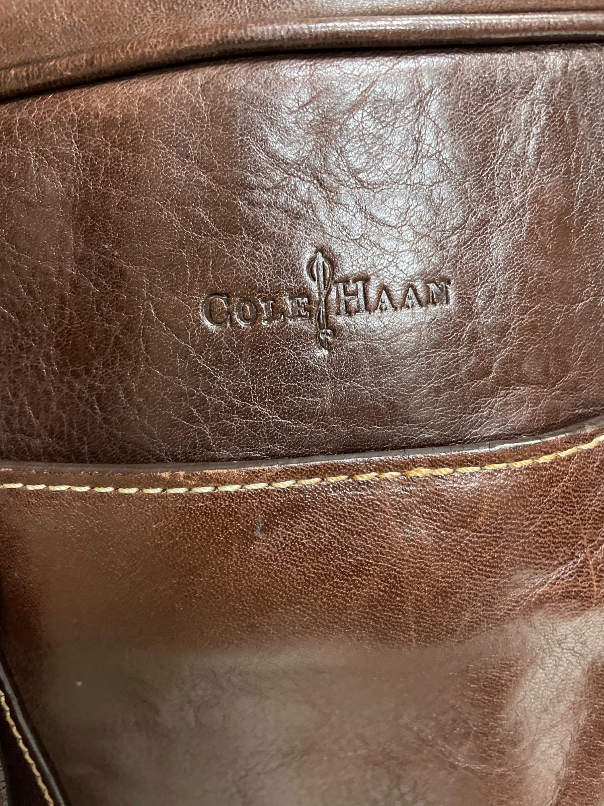 C1-40】◇ COLE HAAN ビジネスバッグ ショルダーベルト付き ブラウン