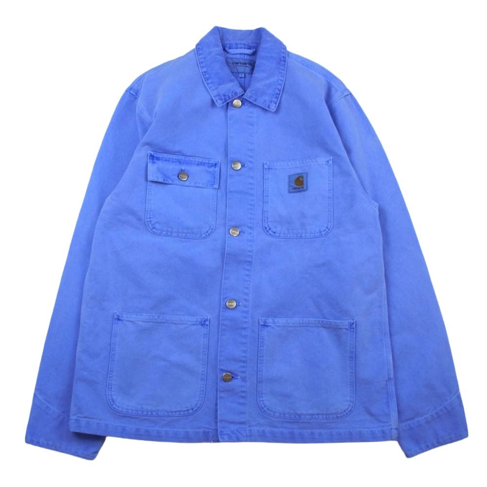 Carhartt カーハート michigan coat 後染め ミシガンコート ダック カバーオール ジャケット ブルー系 L