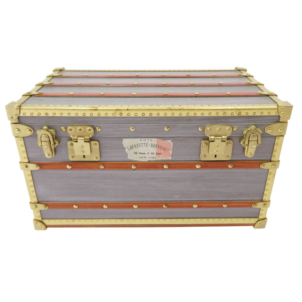 LOUIS VUITTON ルイ ヴィトン M 99455 MINI MALLE ZINC ミニマルジンク ラファイエット トランク オブジェ ペーパーウェイト グレー系 ゴールド系