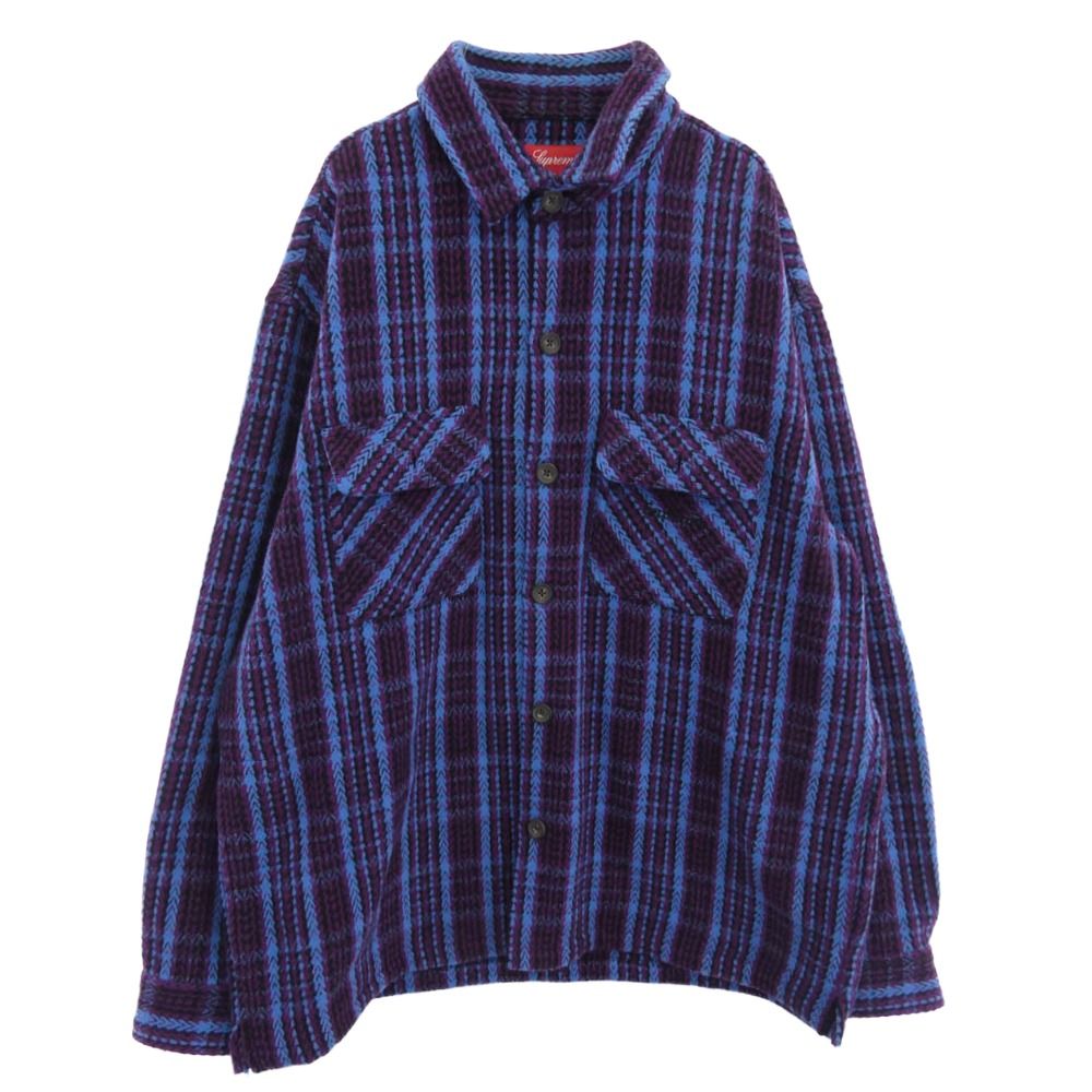 Supreme シュプリーム 22 AW Heavy Flannel Shirt ヘビー フランネル シャツ ジャケット パープル系 ブルー系 L