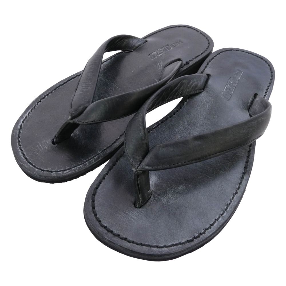 イサムカタヤマバックラッシュ 574 02 ショルダーレザー牛脂仕上げ ビブラムソール レザーサンダル ブラック系 Sサイズ 25 5 cm