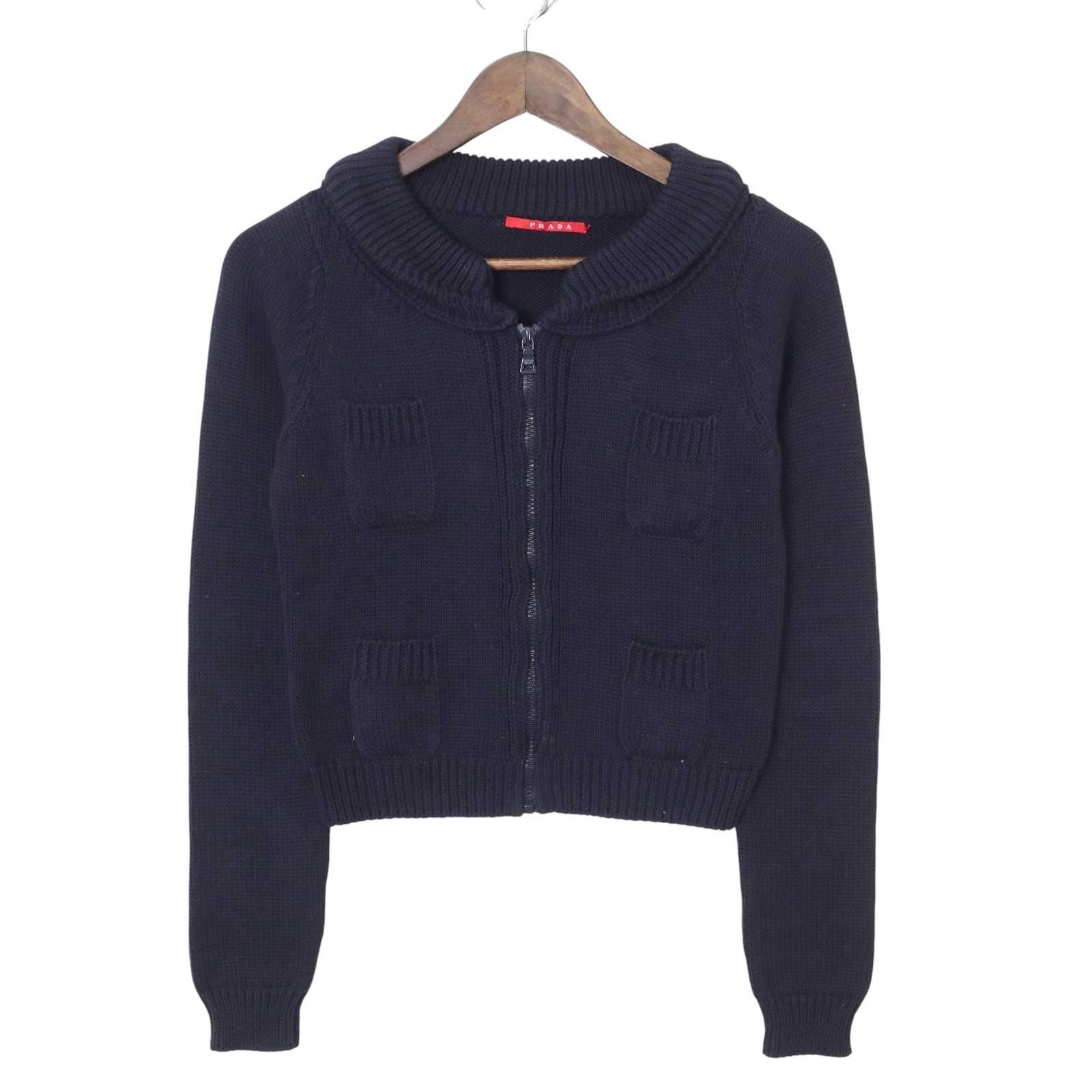 PRADA プラダ ジップニットカーディガン＊ - メルカリ
