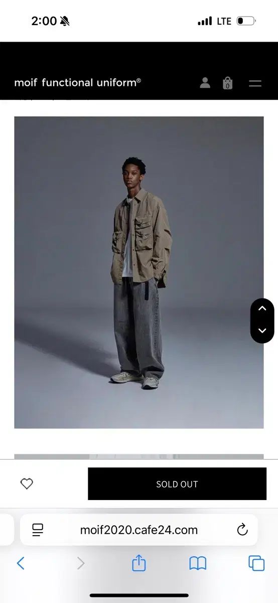 moif 24 fw ワイドデニム ブリーチドブラック ブラックデニム