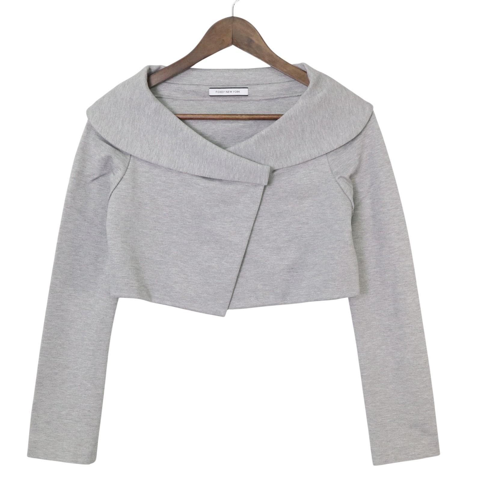 【美品】FOXEY フォクシー ジャケット 40 ダークグレー ウール　ショート FOXEY フォクシー ジャケット ダークグレー レディース