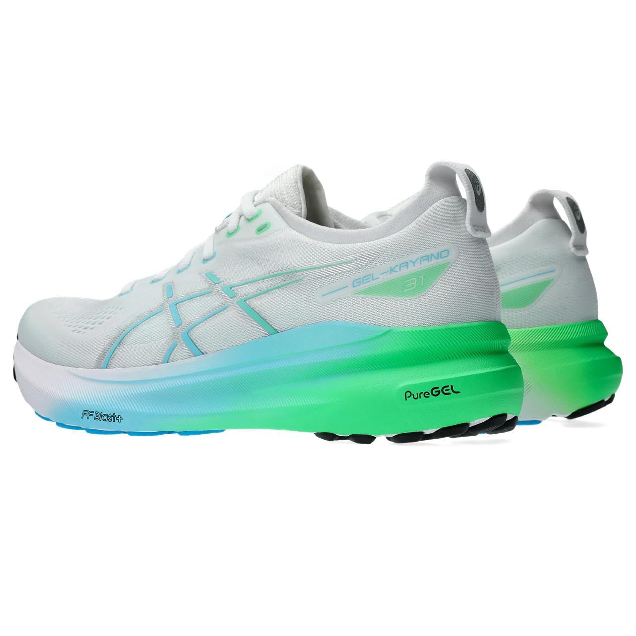 アシックス ランニングシューズ GEL-KAYANO 31 メンズ 100 ホワイト ブライト シアン 26.0 cm 2 E