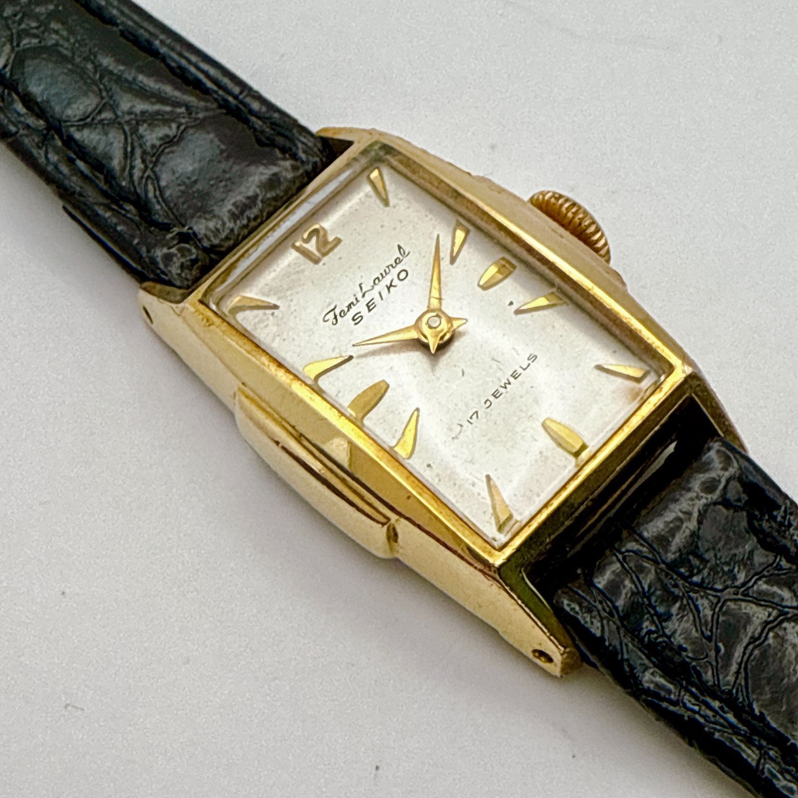 60s 超稀少 未使用SEIKO Femi Laurel ペンダント ブローチ SEIKO FEMI LAUREL（セイコー フェミ ローレル）極細レクタンギュラー