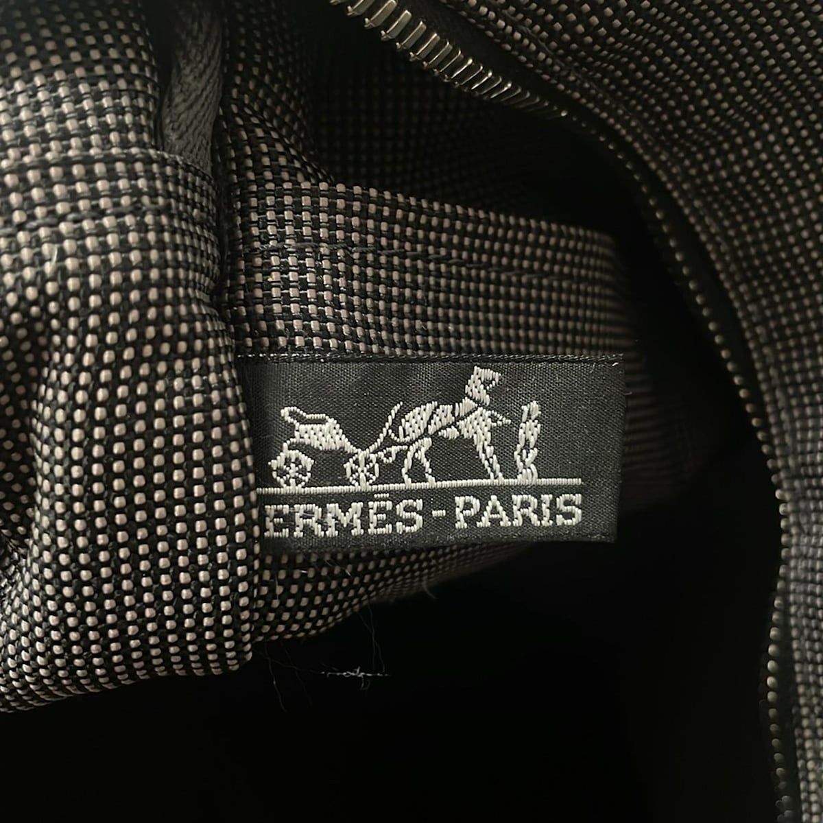 HERMES エルメス ビジネスバッグ エールラインポルトドキュマン グレー 金具 本体ロックなし ステンカラー ニット