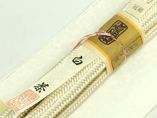  上 有職組紐道明 帯締め 冠組 白茶 宮内庁御用 国立博物館御用 東京芸術大学御用 kh 6 その他 和装小物