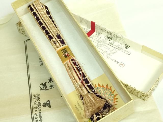上 有職組紐道明 帯締め 冠組 金糸 宮内庁御用 国立博物館御用 東京芸術大学御用 kh 6