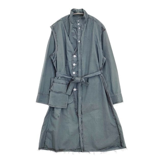 KHOKI コッキ Electic Shirt Vest 定価74800円 シャツベスト ロングシャツ コート ブルーグレー メンズ 5 1204 M∞