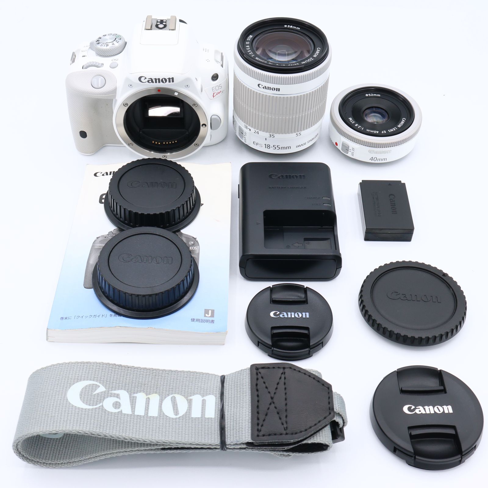 シャッター回数：2501回】Canon キヤノン EOS Kiss X7 ホワイト ダブル