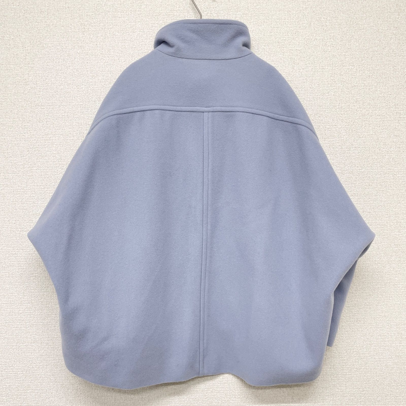 ANAYI アナイ ショートコート オーバーサイズ ジップ ウール ブルー レディース 34