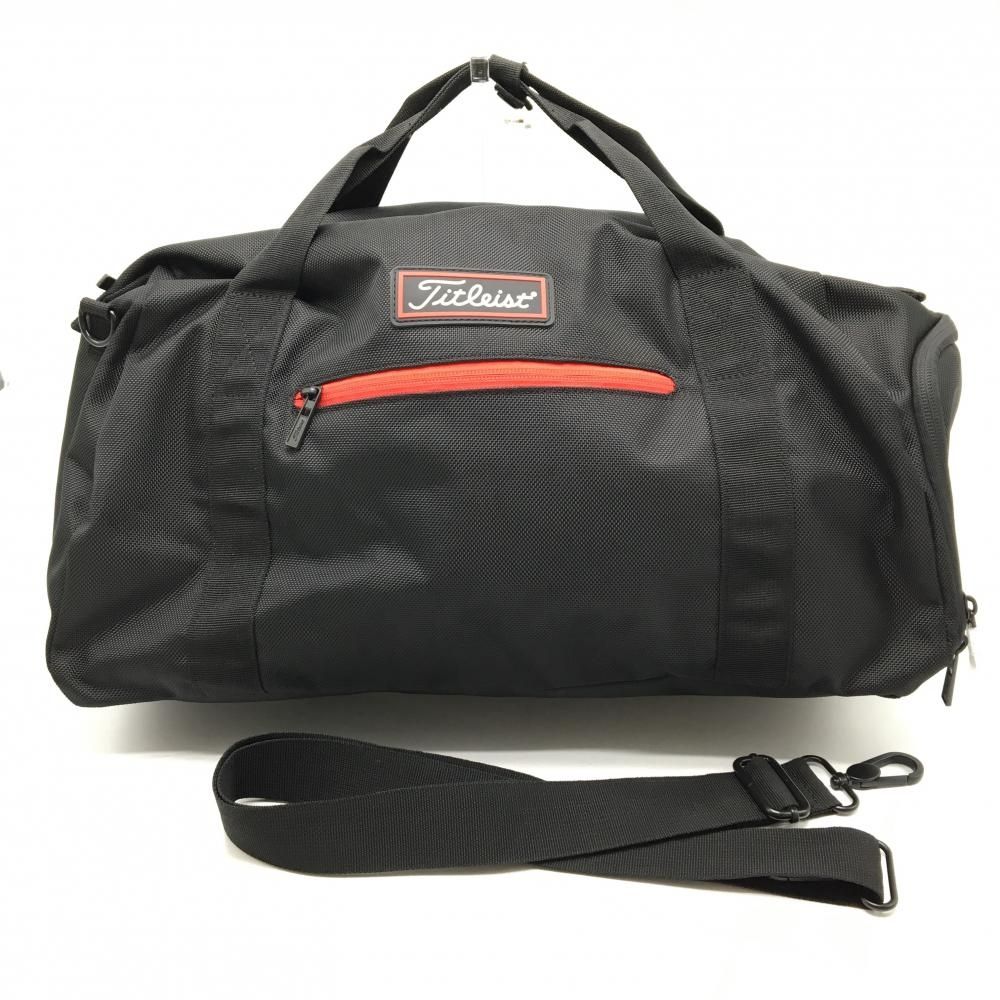 美品】タイトリスト 2WAYボストンバッグ 黒 内外ポケット ショルダー