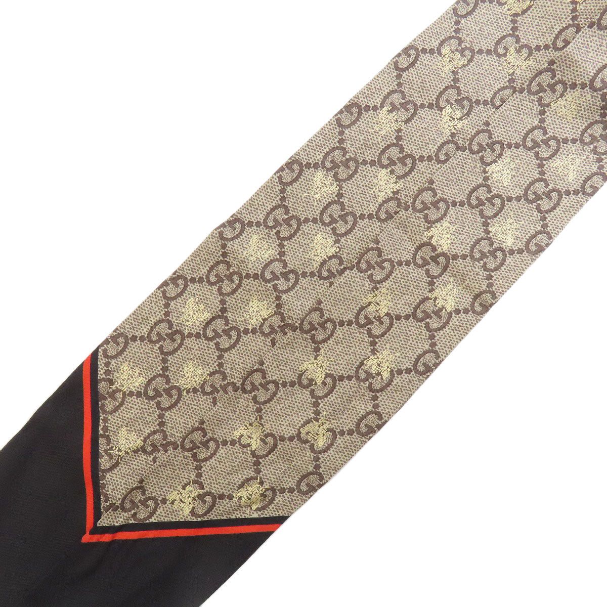 GUCCI グッチ ネックボウ ビー スカーフ シルク レディース [中古