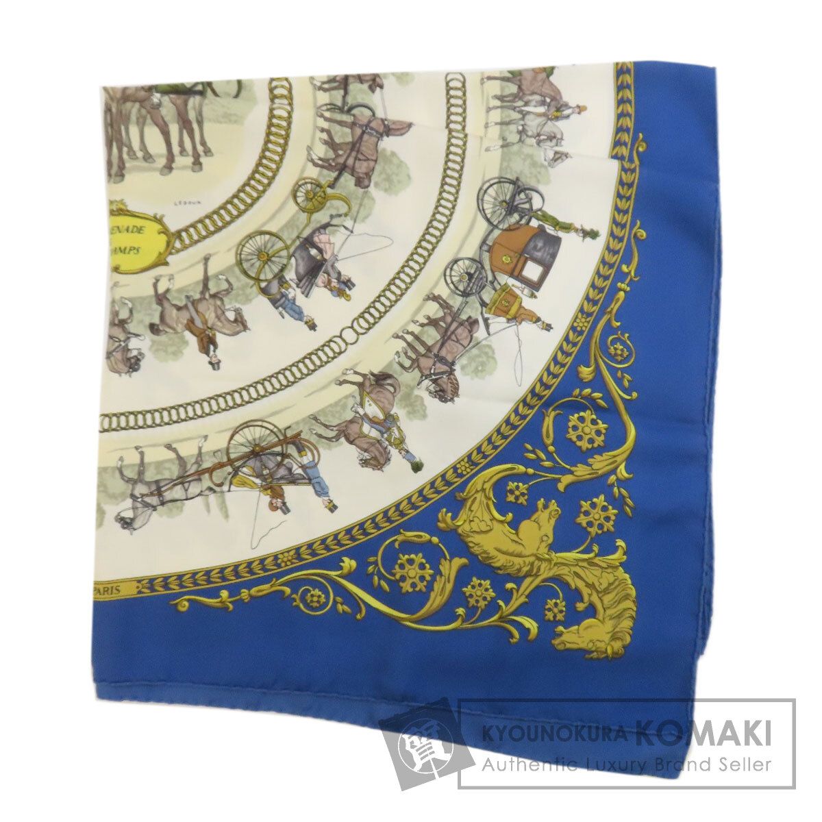HERMES エルメス カレ90 ロンシャンへの散歩 スカーフ シルク