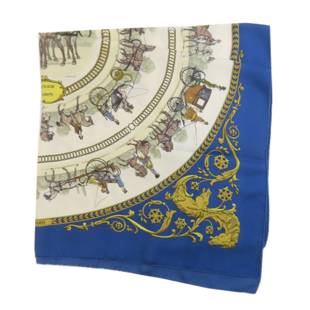 ★HERMES★ スカーフ カレ90 ロンシャンへの散歩 ブラウン HERMES エルメス カレ90 ロンシャンへの散歩 スカーフ シルク