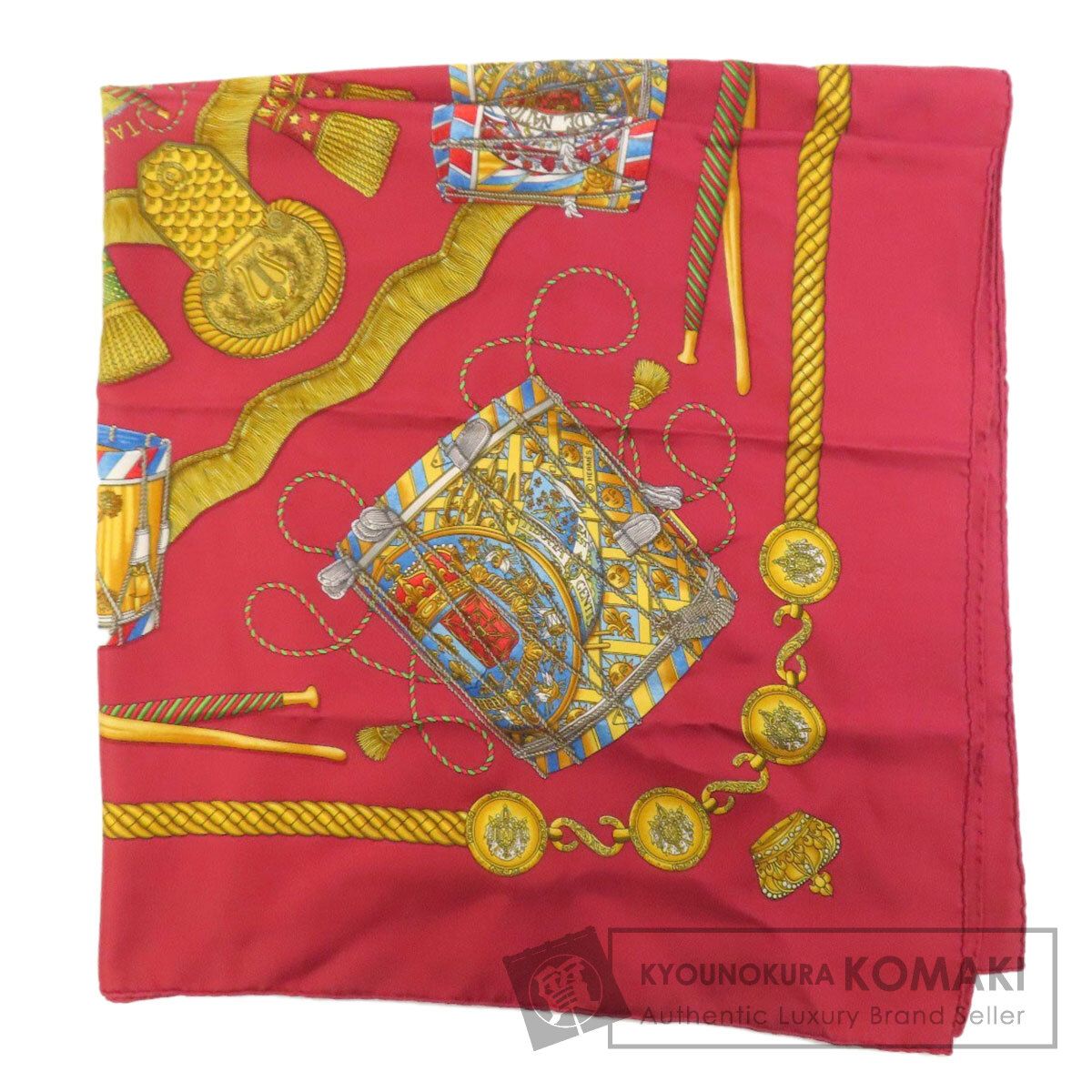 HERMES エルメス カレ90 タンブールの太鼓 スカーフ シルク レディース