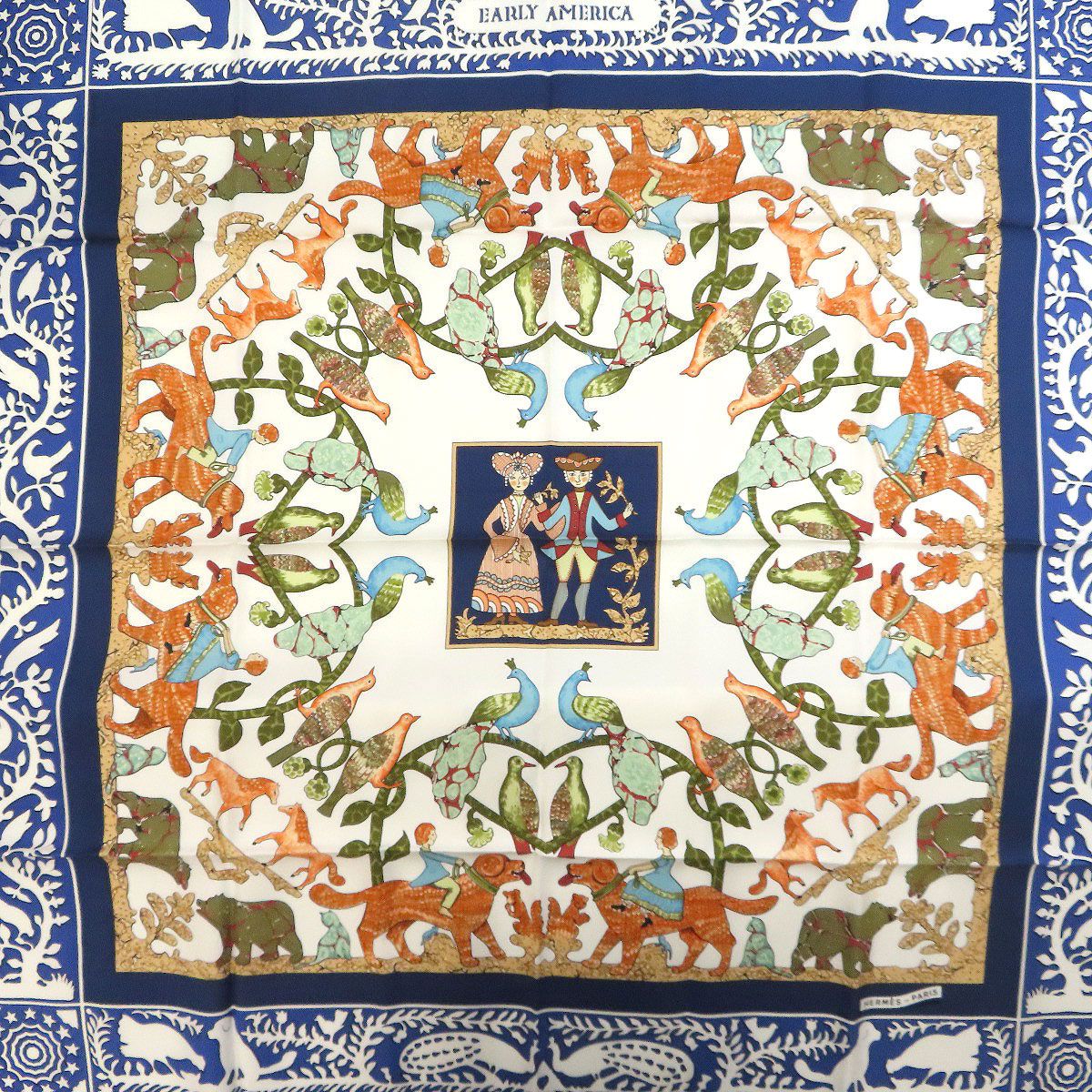 ■美品■ エルメス カレ90 古き良きアメリカ レディース スカーフ シルク HERMES エルメス カレ90 古き良きアメリカ スカーフ シルク レディース