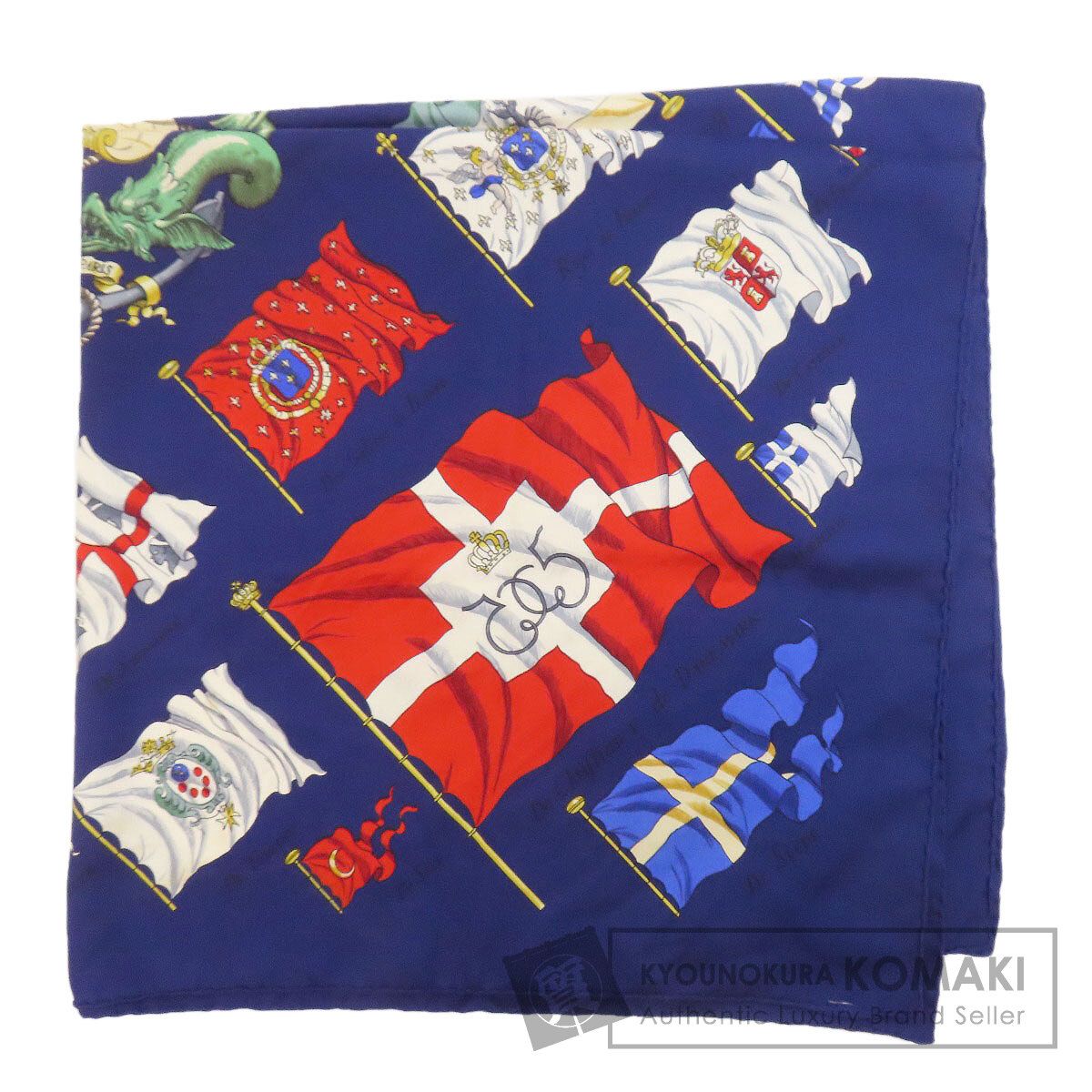 HERMES エルメス カレ90 船旗 スカーフ シルク レディース