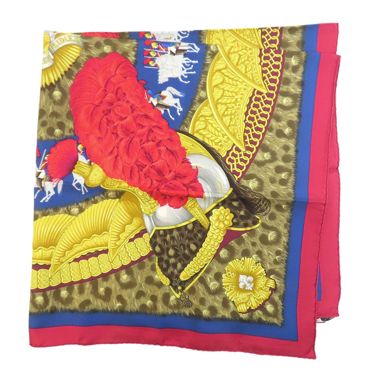 HERMES エルメス カレ90 面貌のない兜 スカーフ シルク レディース