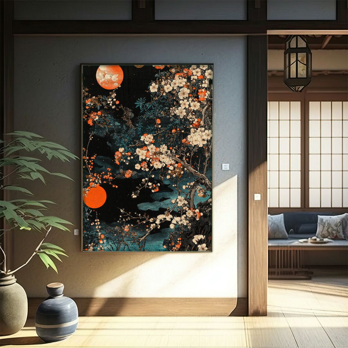 B1サイズ（約73x103cm）lm-poster-2939フレーム付き和柄