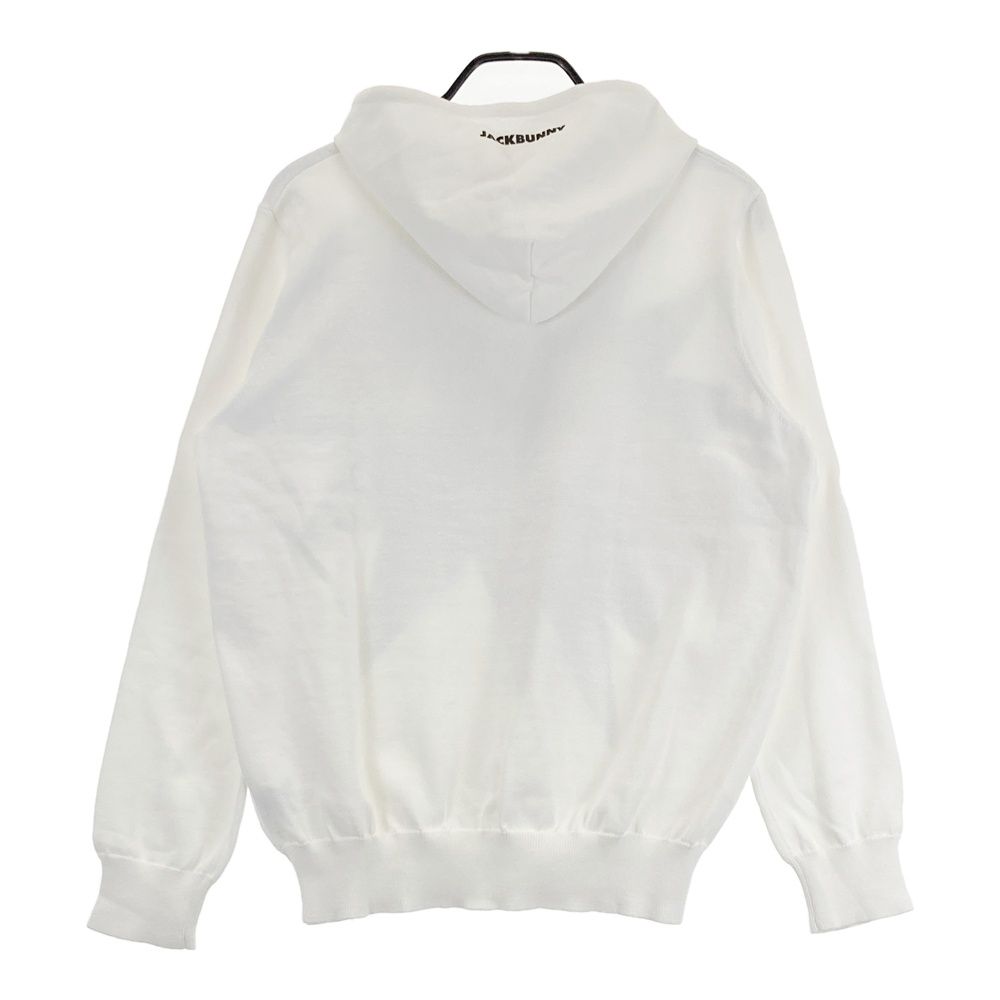 サイズ 6 JACK BUNNY ジャックバニー ニットパーカー ビッグプリント ホワイト系 ゴルフウェア メンズ ストスト