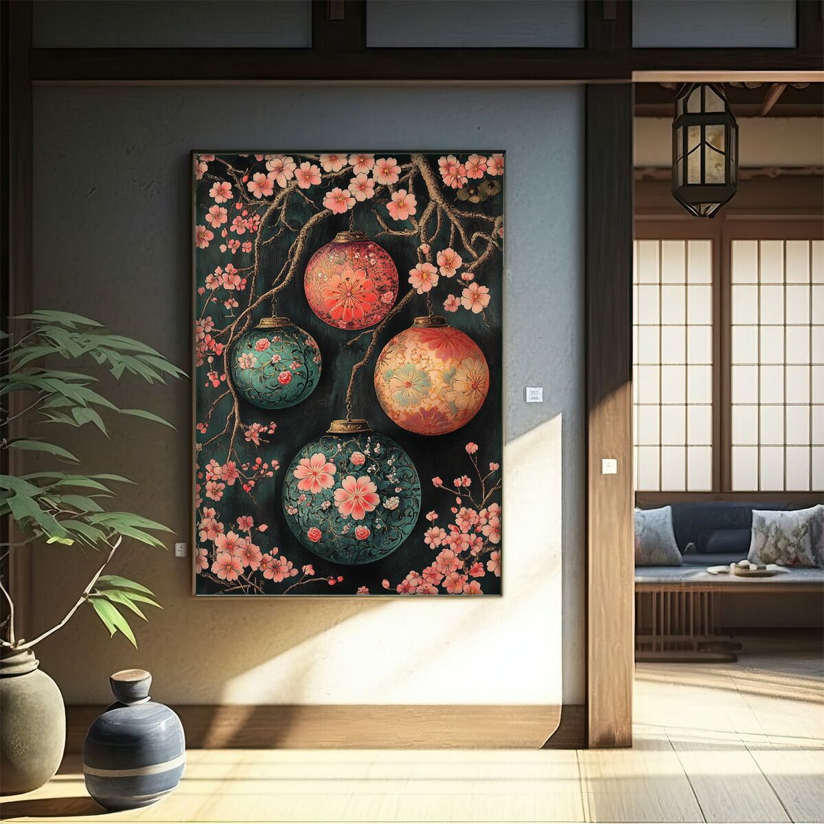 B3サイズ（約36x51cm）】【lm-poster-2943】【フレーム付き】和柄