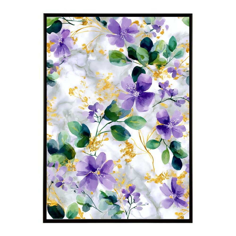 【A2サイズ（約42x59cm）】【lm-poster-296】【フレーム付き】フラワーポスター 北欧風 花柄 アートプリント 壁掛け リビング 玄関 寝室 壁飾り カフェ風 アートパネル