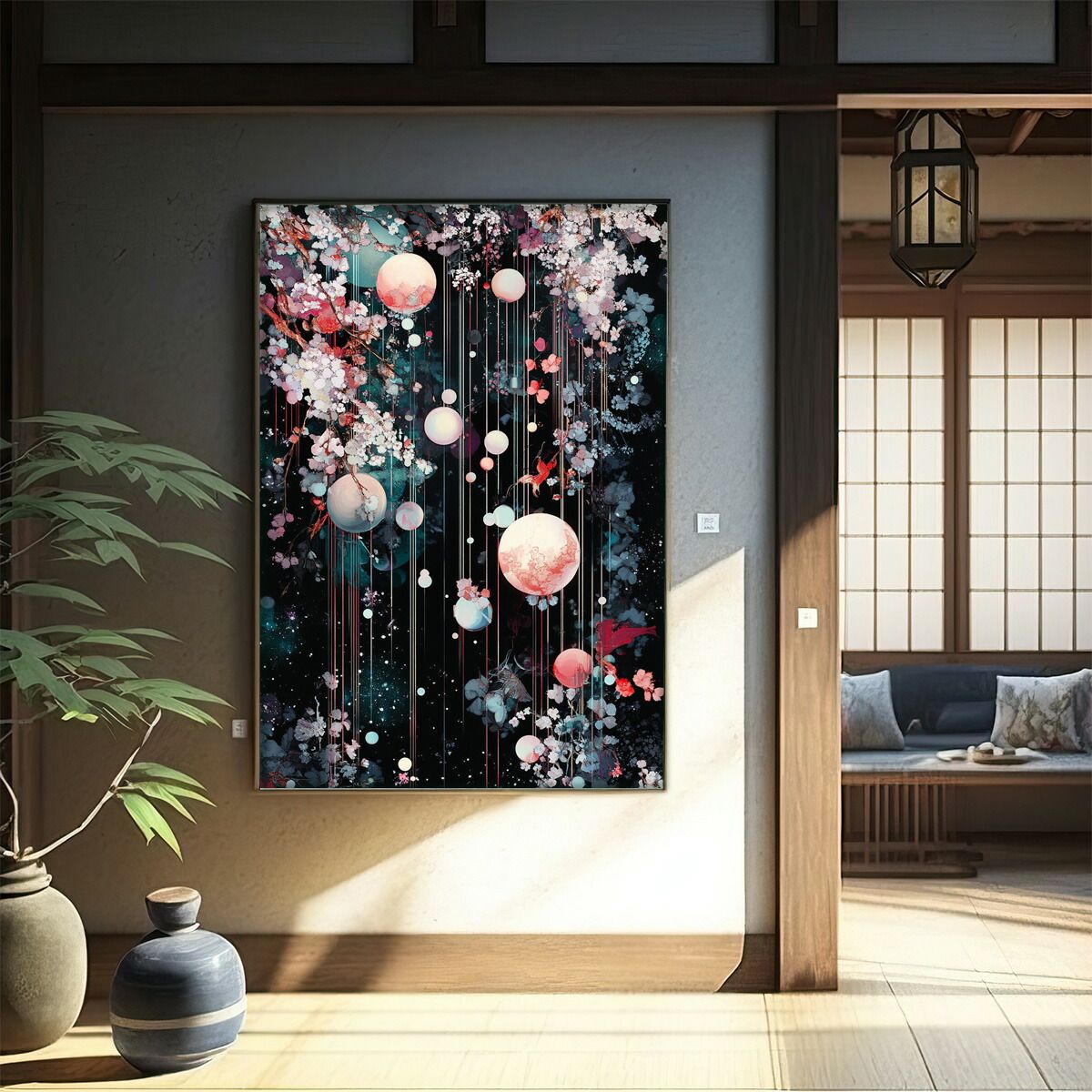 A1サイズ（約59x84cm）lm-poster-2962フレーム付き和柄