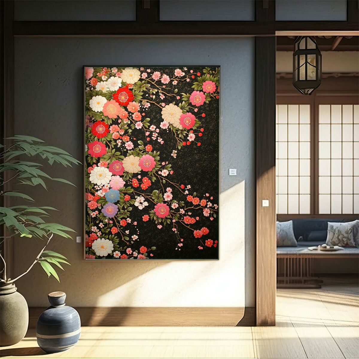 B2サイズ（約51x73cm）】【lm-poster-2970】【フレーム付き】和柄