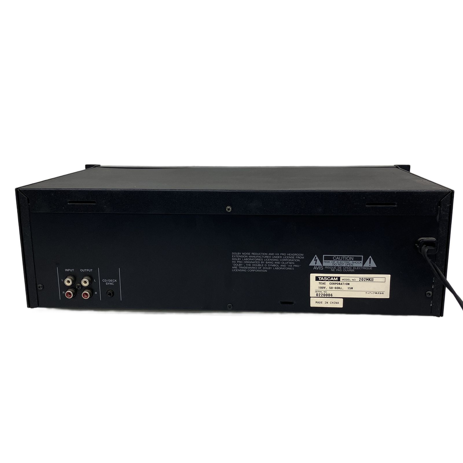 TASCAM 202MKIII ダブルカセットデッキ 業務用 ダブルオートリバース