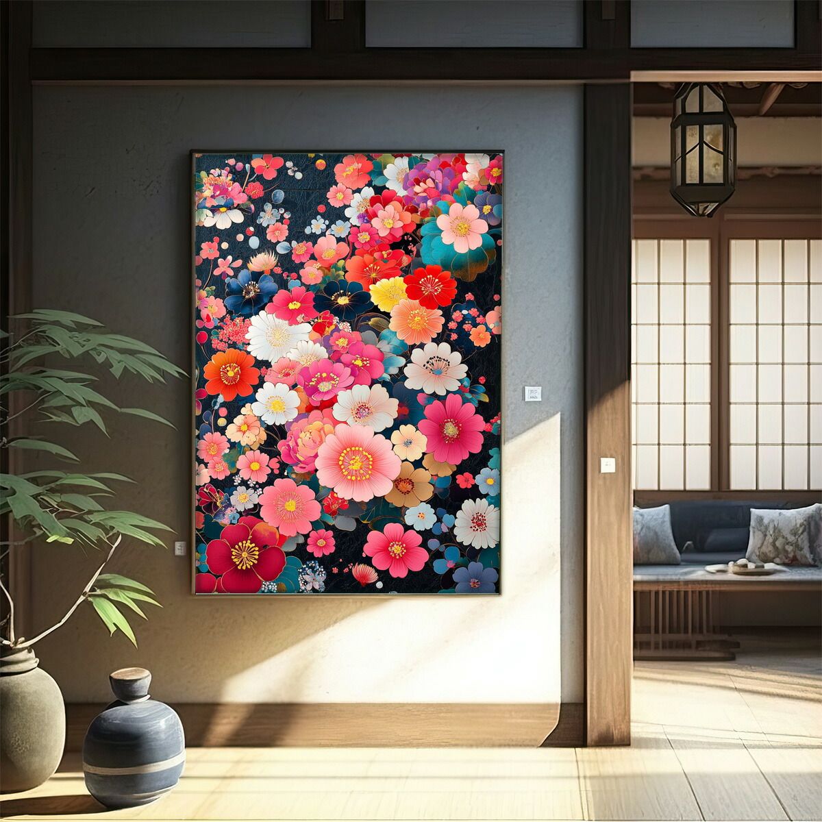 B1サイズ（約73x103cm）】【lm-poster-2990】【フレーム付き】和柄
