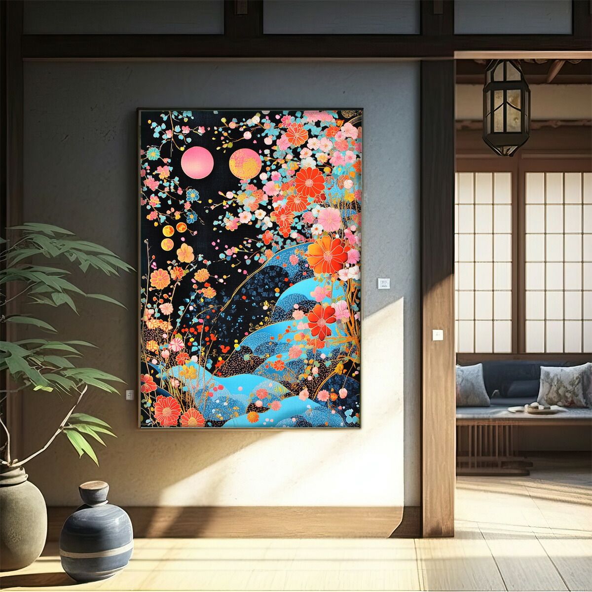 B2サイズ（約51x73cm）】【lm-poster-3000】【フレーム付き】和柄