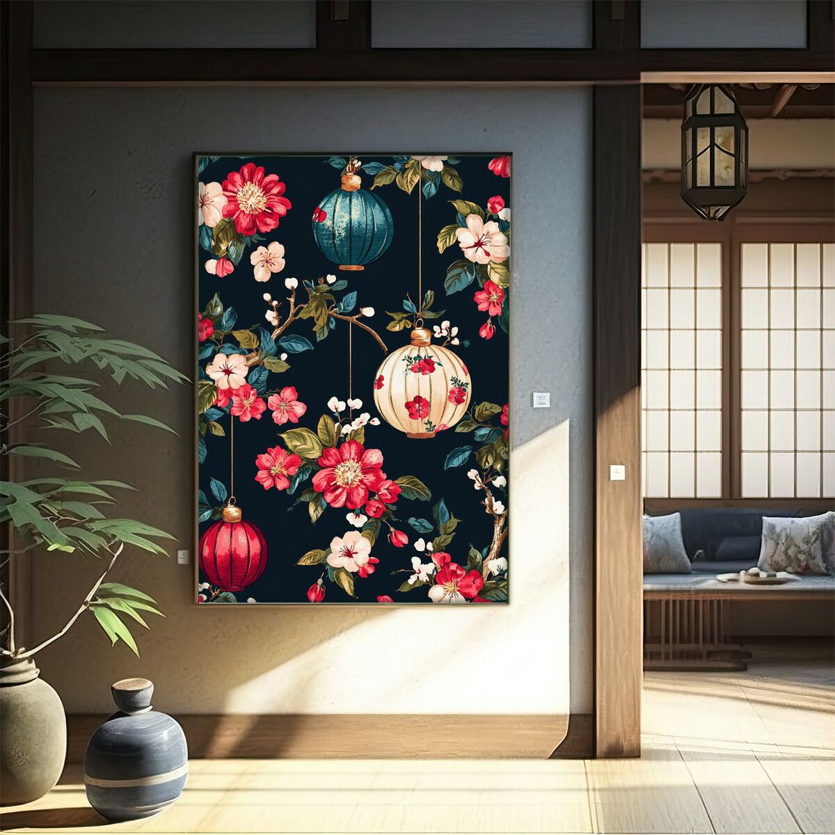A1サイズ（約59x84cm）】【lm-poster-2997】【フレーム付き】和柄