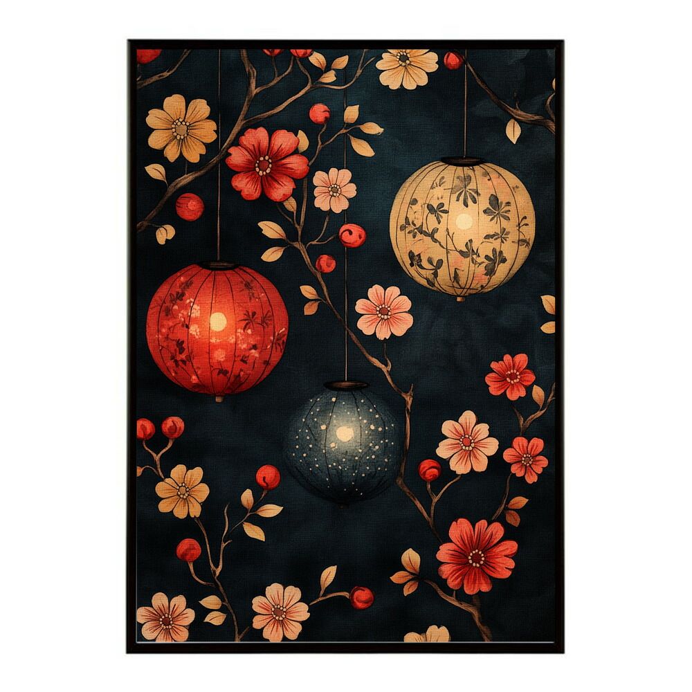 【人気SALE，豊富な】 【A0サイズ（約84x119cm）】【lm-poster-3033】【フレーム付き】和柄 千代紙 和風 ジャパン 日本 レトロ 古典 古い ビンテージ ポスター イラスト レリーフ・アート
