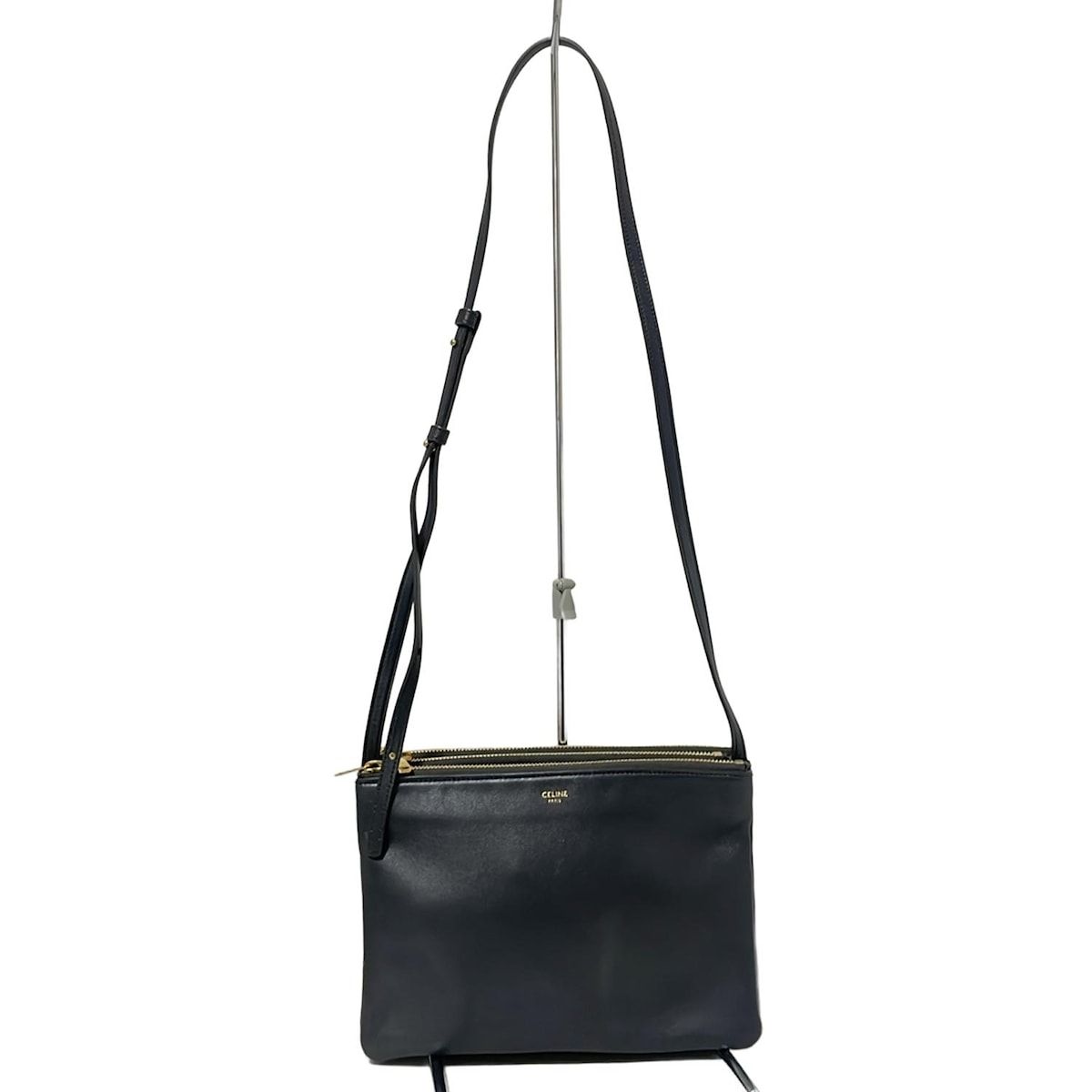 CELINE(セリーヌ) ショルダーバッグ トリオラージ ダークグレー レザー