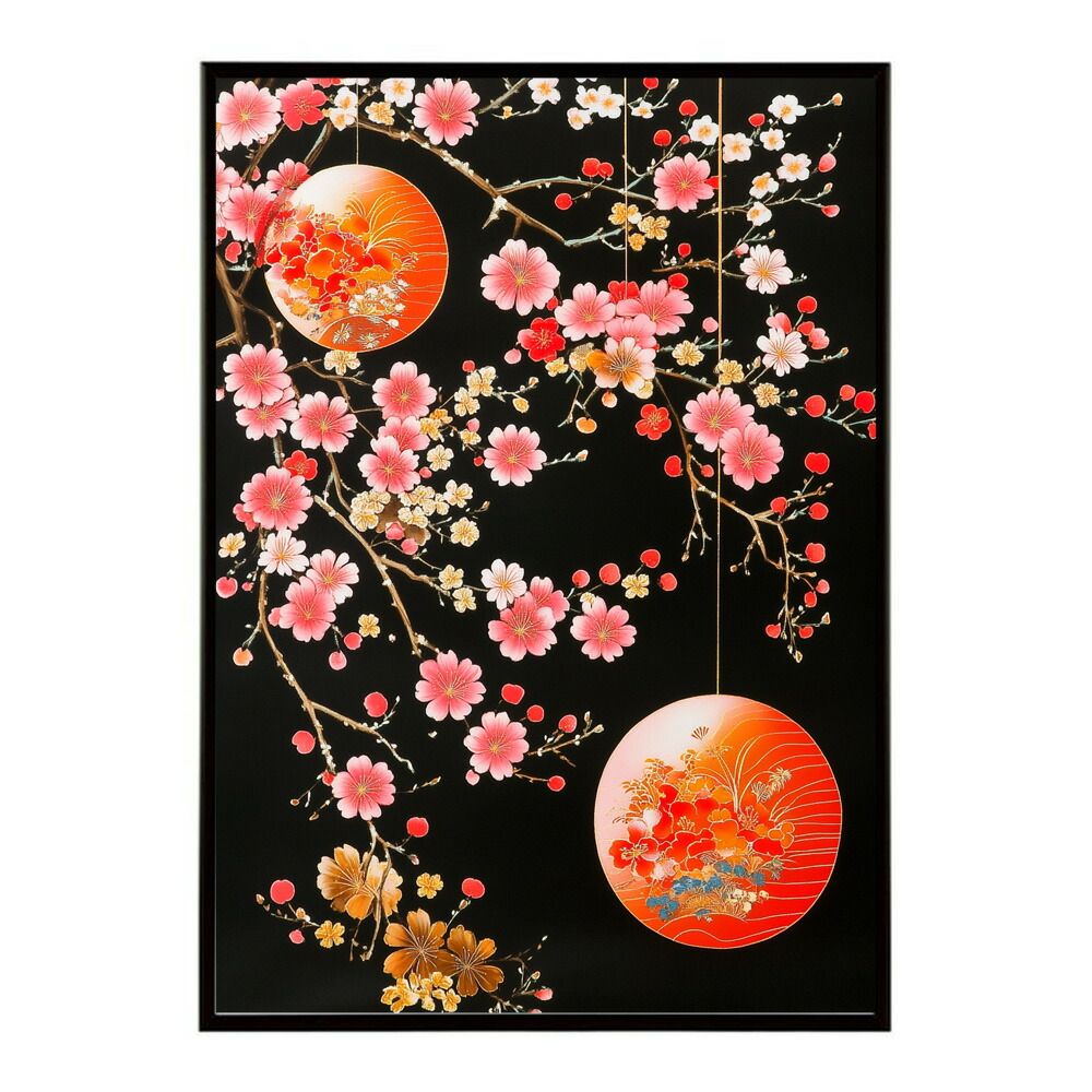 期間限定‼︎和風イラストインテリアに A1サイズ（約59x84cm）】【lm-poster-3050】【フレーム付き】和柄