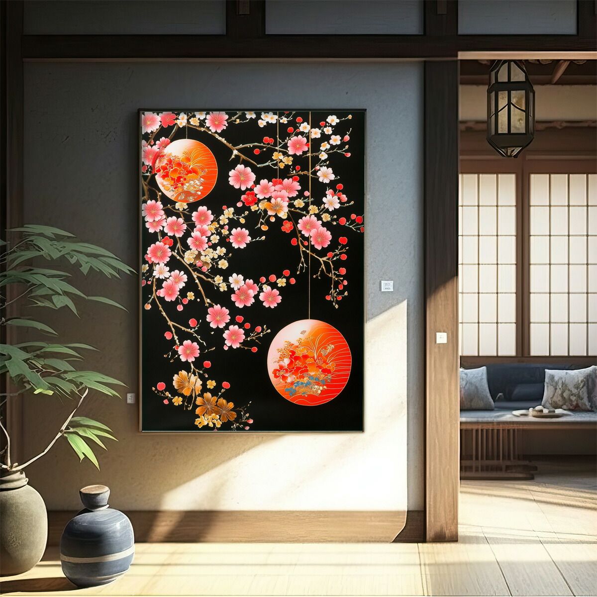 A1サイズ（約59x84cm）】【lm-poster-3050】【フレーム付き】和柄
