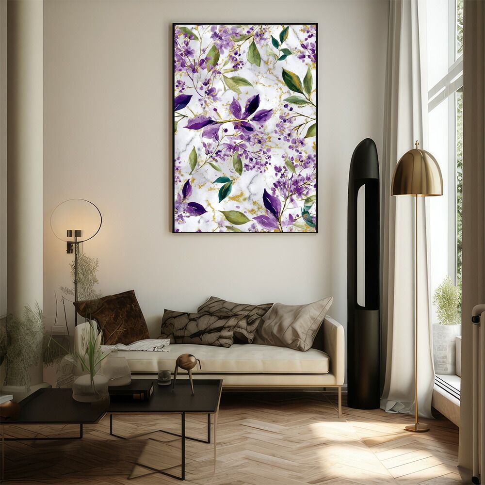 【A2サイズ（約42x59cm）】【lm-poster-306】【フレーム付き】フラワーポスター 北欧風 花柄 アートプリント 壁掛け リビング 玄関 寝室 壁飾り カフェ風 アートパネル