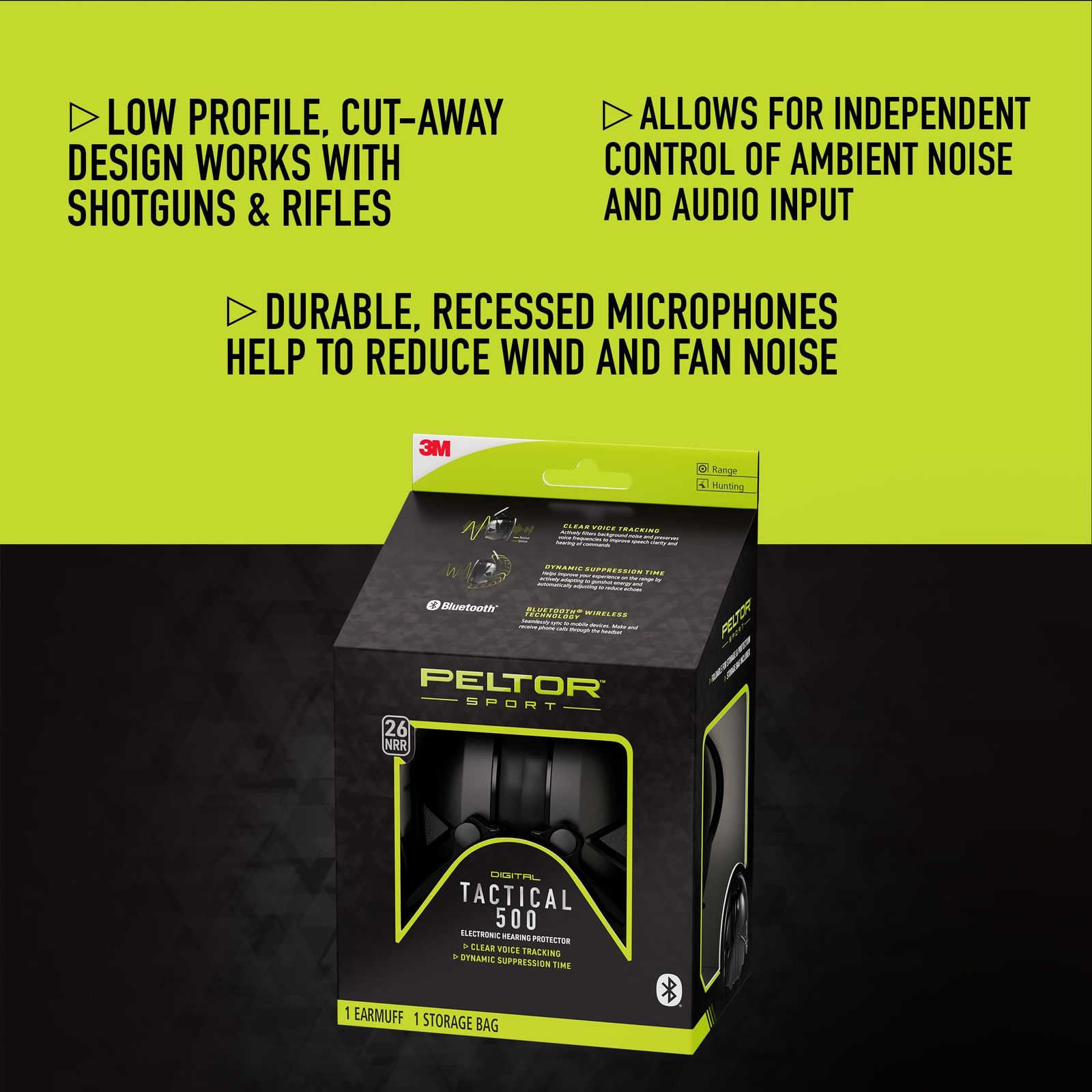  3 M Peltor Sport Tactical 500電子式聴覚保護具 ワイヤレス その他 避難用具