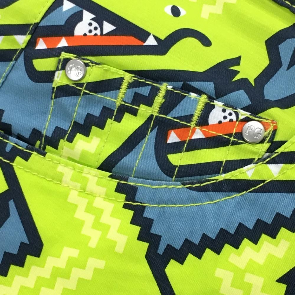 超美品】パーリーゲイツ パンツ ライトグリーン×ライトブルー ワニ柄