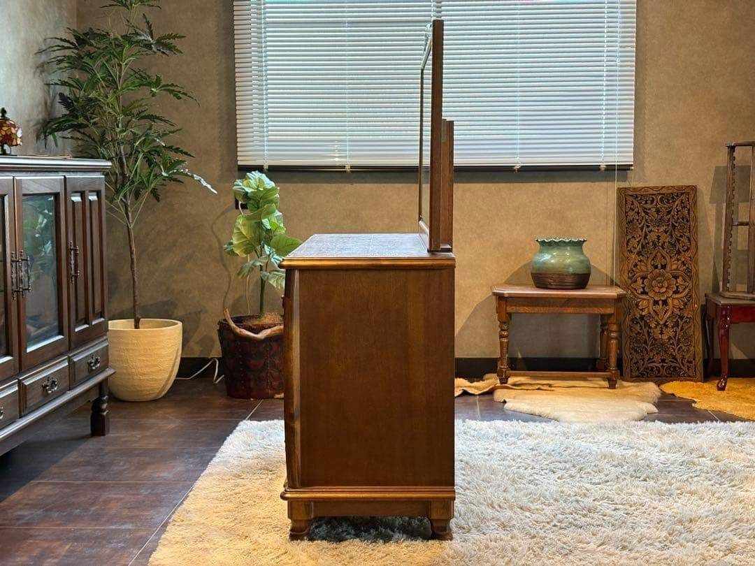 アンティーク 　薔薇レリーフ　イタリア　ミラー　鏡台　キャビネット　IH アンティーク 薔薇レリーフ イタリア ミラー 鏡台 キャビネット IH