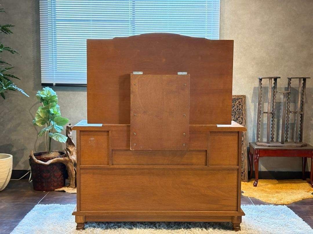 アンティーク 薔薇レリーフ イタリア ミラー 鏡台 キャビネット IH