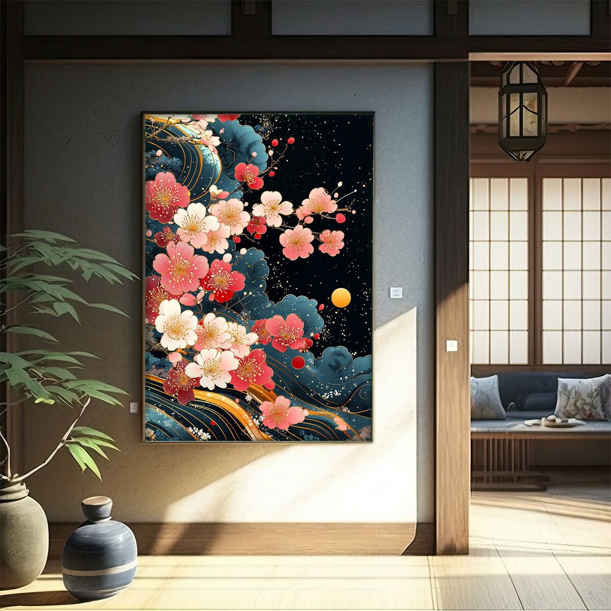 A2サイズ（約42x59cm）】【lm-poster-3133】【フレーム付き】和柄