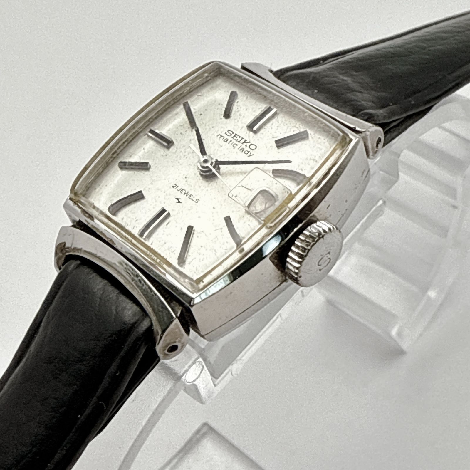 C114【稼働・極美品・アンティーク・未使用ベルト】SEIKO matic lady