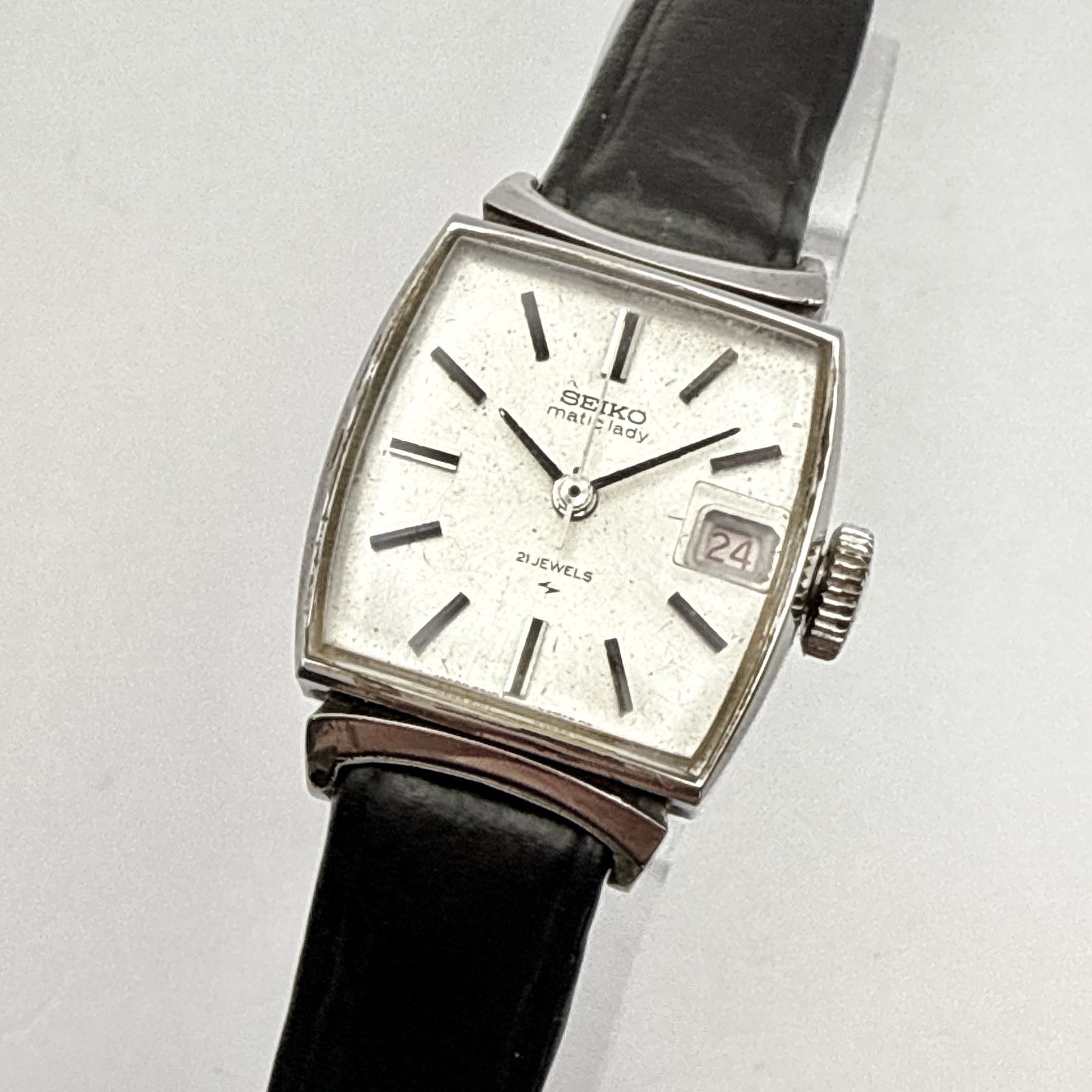 C114【稼働・極美品・アンティーク・未使用ベルト】SEIKO matic lady