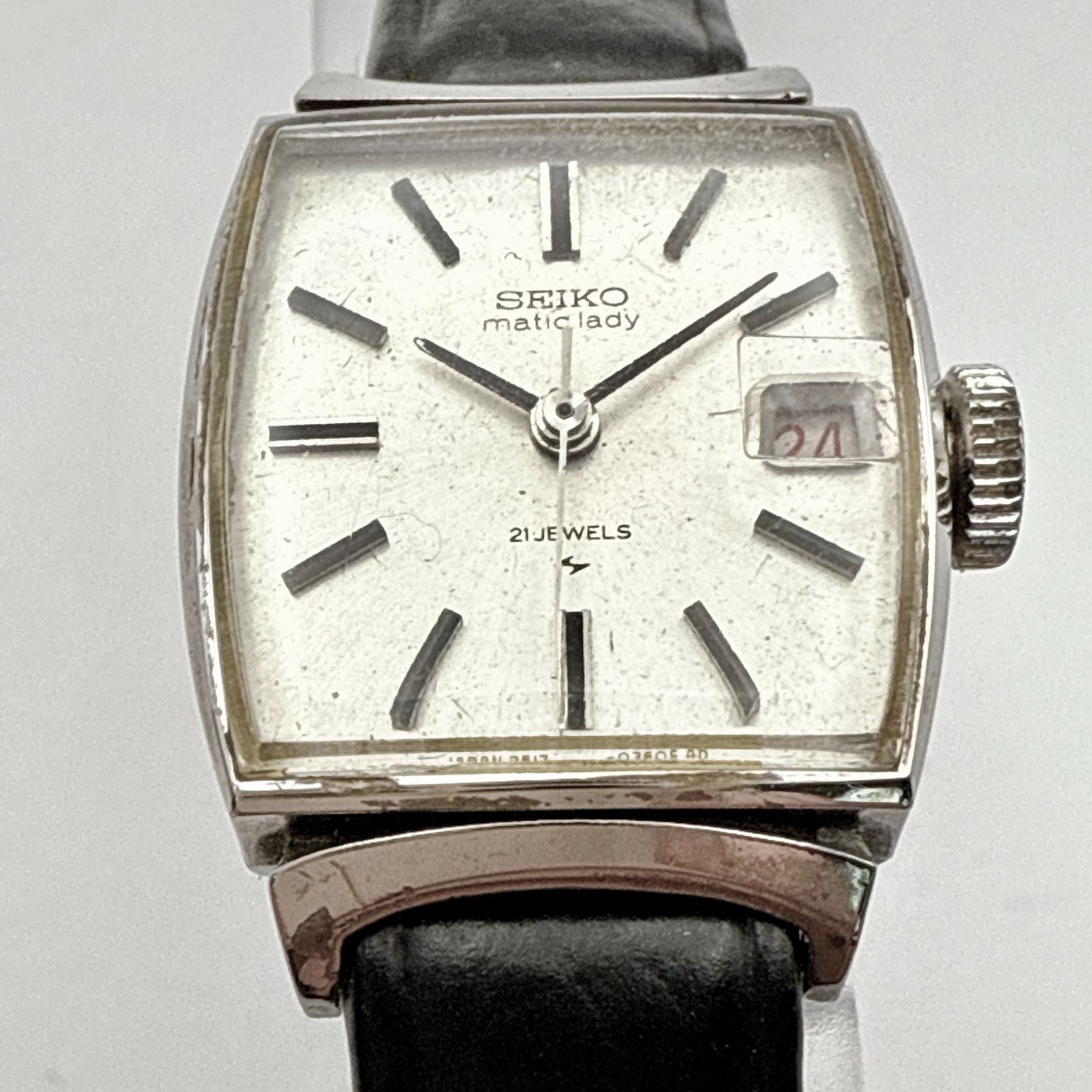 C114【稼働・極美品・アンティーク・未使用ベルト】SEIKO matic lady